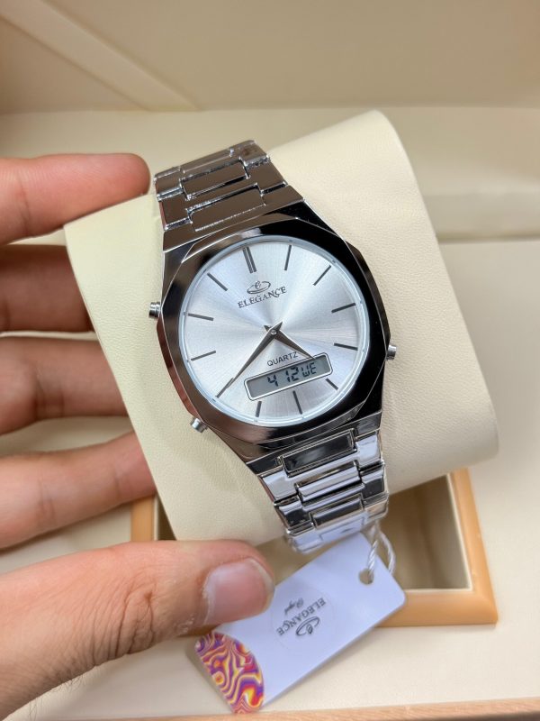 Business Casual Dial Stainless Steel Date Display Analog Branded Watch For Men